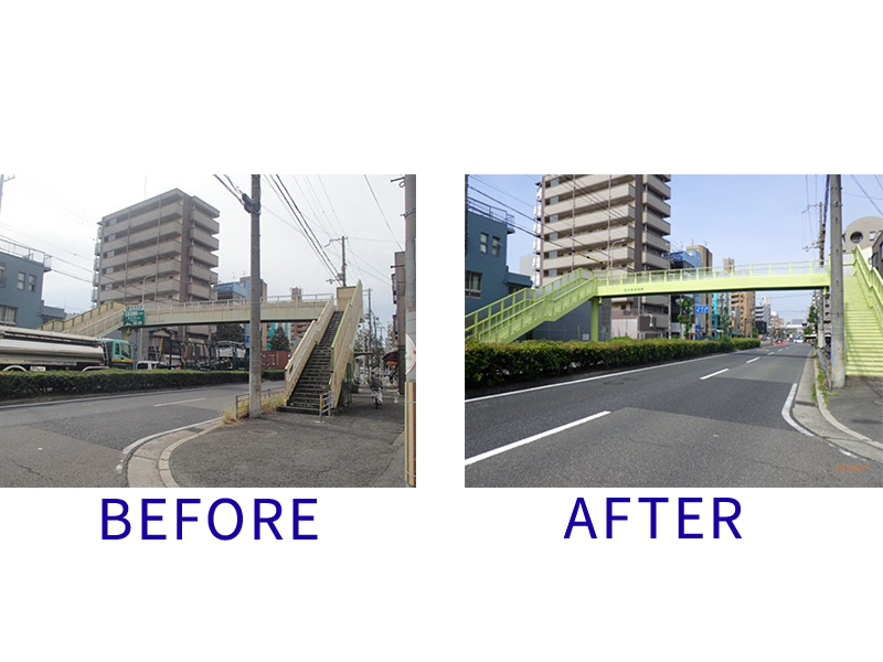 施工実績更新｜浜口東歩道橋 塗装工事（大阪市住之江区）